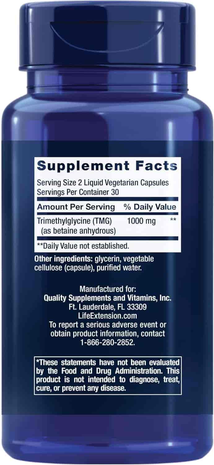 Life Extension TMG 500 mg 60 Liquid Veg Kapslar Life Extension TMG 500 mg 60 Liquid Veg Kapslar