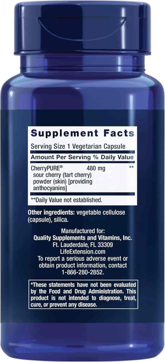 Life Extension Tart Cherry with CherryPURE 60 Veg Kaps Life Extension Tart Cherry with CherryPURE 60 Veg Kaps