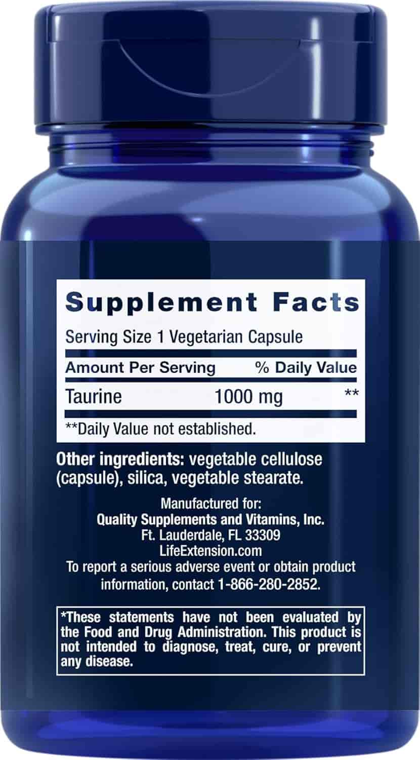Life Extension Taurine 1000 mg 90 Veg Kapslar Life Extension Taurine 1000 mg 90 Veg Kapslar