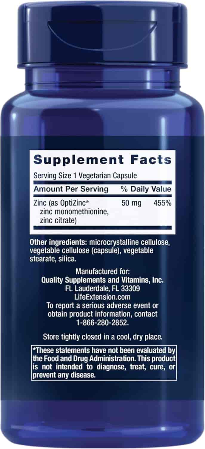 Life Extension Zinc Caps 50mg 90Kap Zink Life Extension Zinc Caps 50mg 90Kap Zink