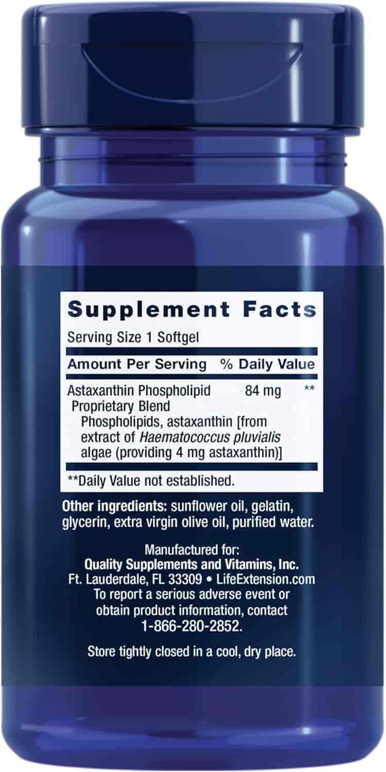 Life Extension Astaxanthin 4 mg 30 Softgels Life Extension Astaxanthin 4 mg 30 Softgels