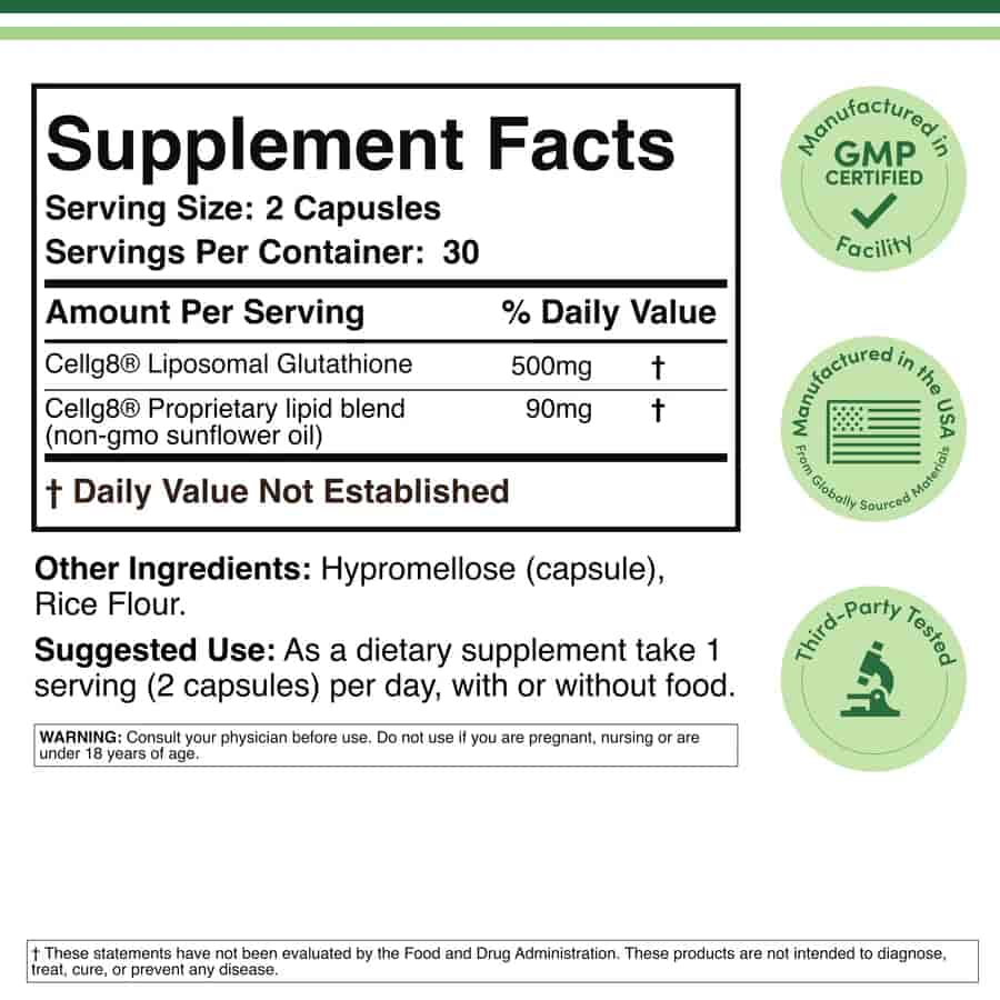 Double Wood Liposomal Glutathione 500mg 60 kap Double Wood Liposomal Glutathione 500mg 60 kap