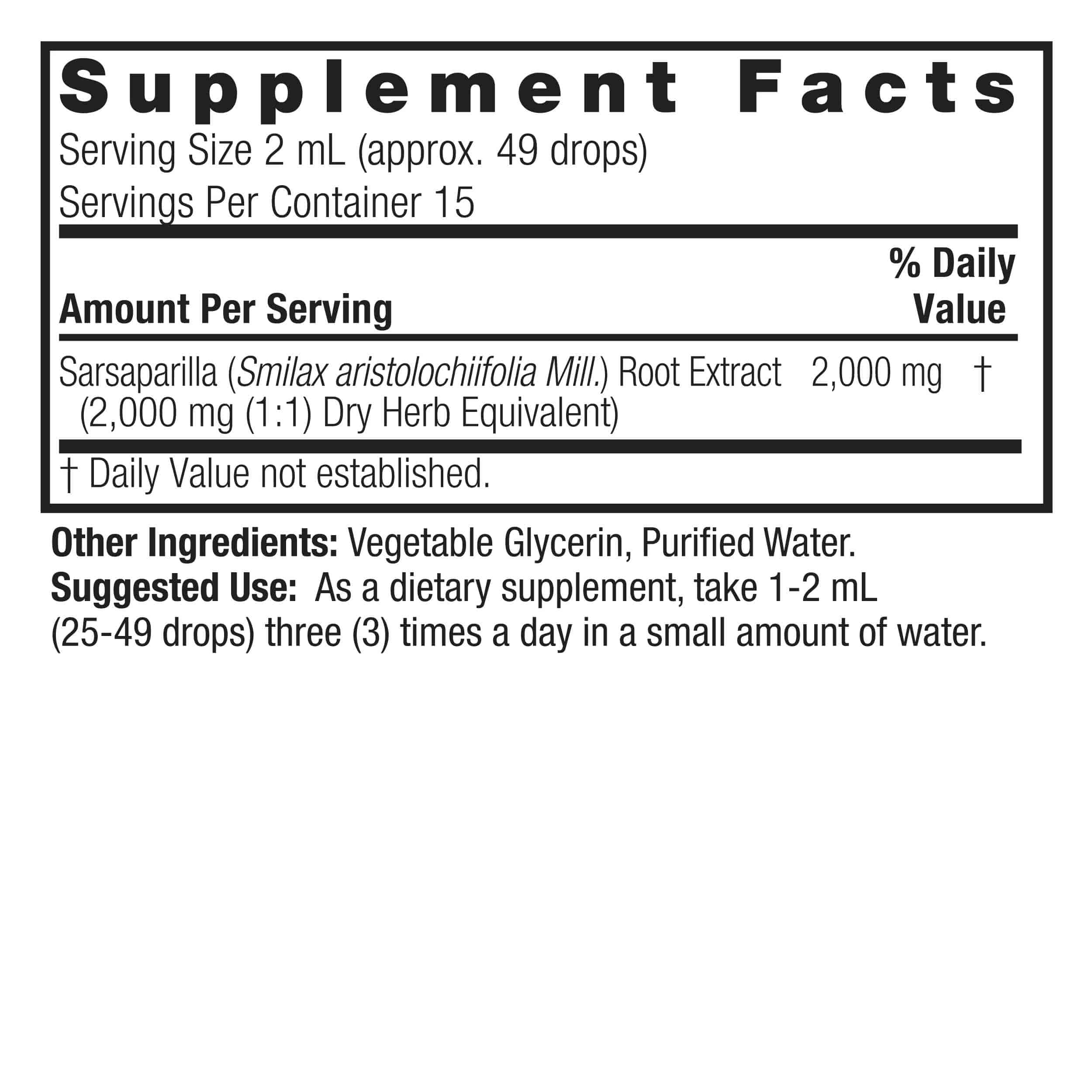 Natures Answer Sarsaparilla Root 30ml Natures Answer Sarsaparilla Root 30ml