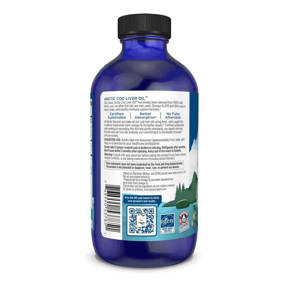 Nordic Naturals Arctic Cod Liver Oil (Citronsmak) 237ml Nordic Naturals Arctic Cod Liver Oil (Citronsmak) 237ml