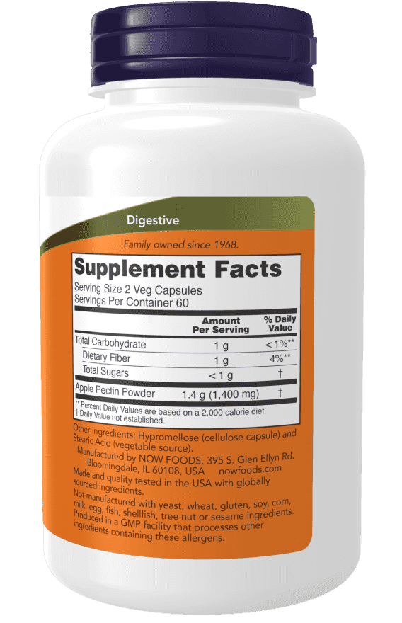 Now Apple Pectin 700 mg 120 Veg Kapslar Now Apple Pectin 700 mg 120 Veg Kapslar