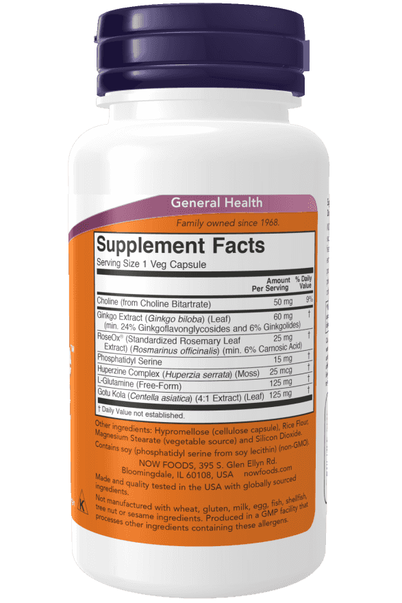 Now Brain Elevate™ 120 Veg Kapslar Now Brain Elevate™ 120 Veg Kapslar