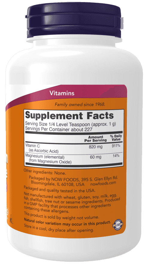 Now Buffered Magnesium Ascorbate Vitamin C Powder 227 g Now Buffered Magnesium Ascorbate Vitamin C Powder 227 g