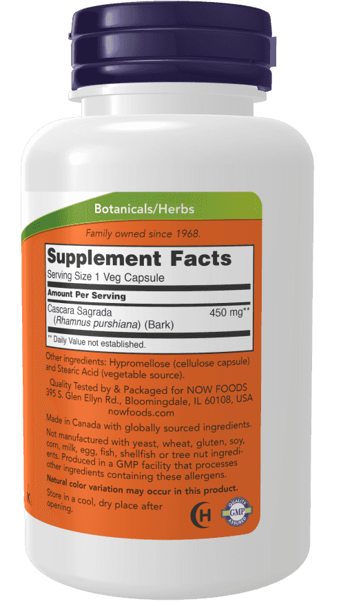 Now Cascara Sagrada 450 mg 250 Veg Kapslar Now Cascara Sagrada 450 mg 250 Veg Kapslar