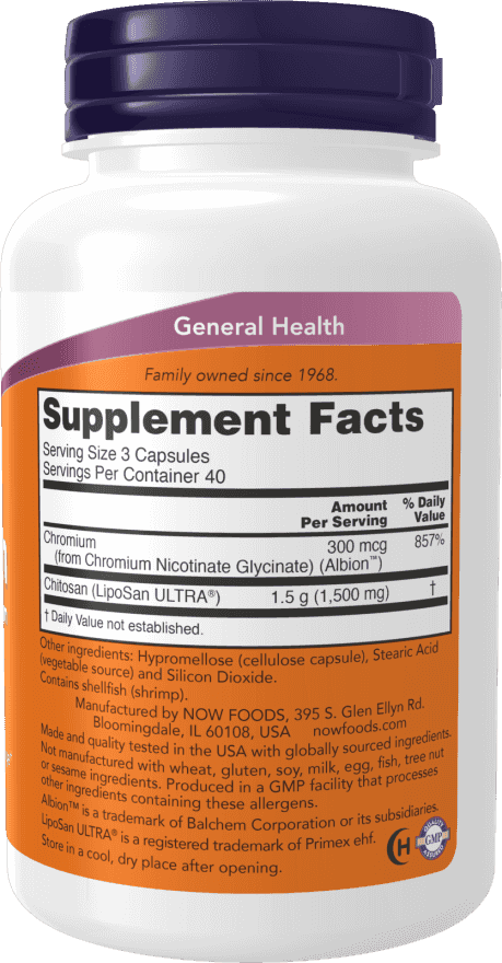 Now Chitosan 500 mg plus Chromium 120 Kapslar Now Chitosan 500 mg plus Chromium 120 Kapslar