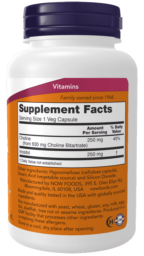 Now Choline & Inositol 100 Veg Kapslar Now Choline & Inositol 100 Veg Kapslar