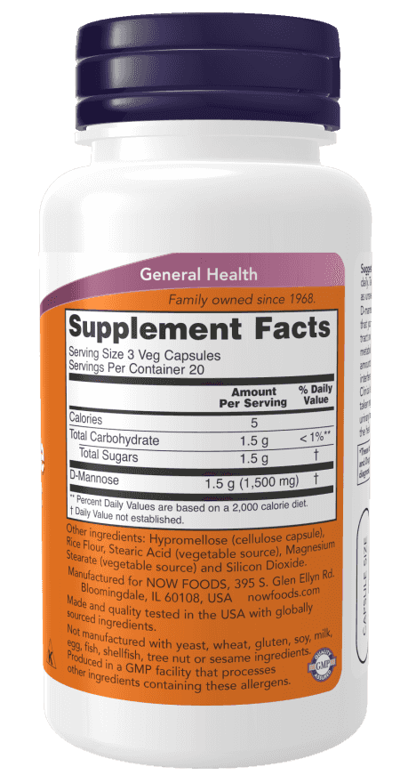 Now D-Mannose Urinary Support 500mg 120 Veg Kapslar Now D-Mannose Urinary Support 500mg 120 Veg Kapslar