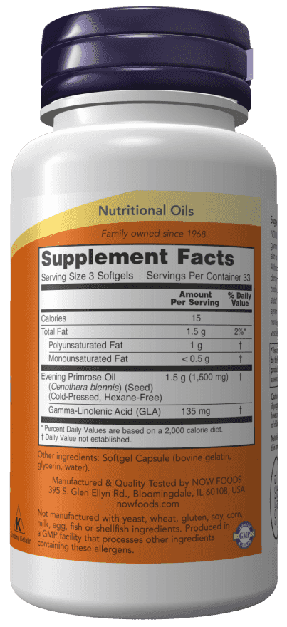 Now Evening Primrose Oil 500 mg, 100 Softgels Now Evening Primrose Oil 500 mg, 100 Softgels