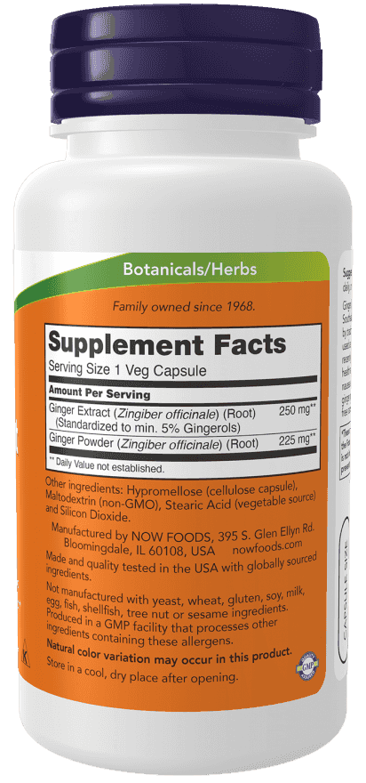 Now Ginger Root Extract 250 mg 90 Veg Kapslar Now Ginger Root Extract 250 mg 90 Veg Kapslar