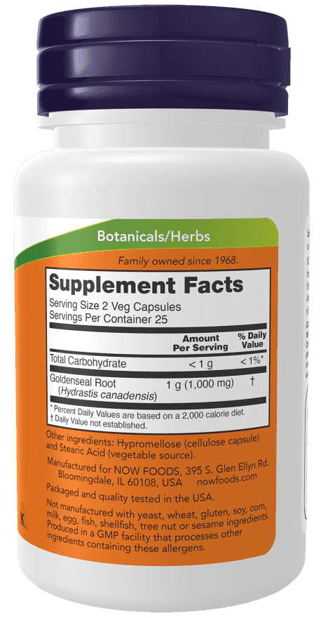 Now Goldenseal Root 500 mg 50 Veg Kapslar Now Goldenseal Root 500 mg 50 Veg Kapslar