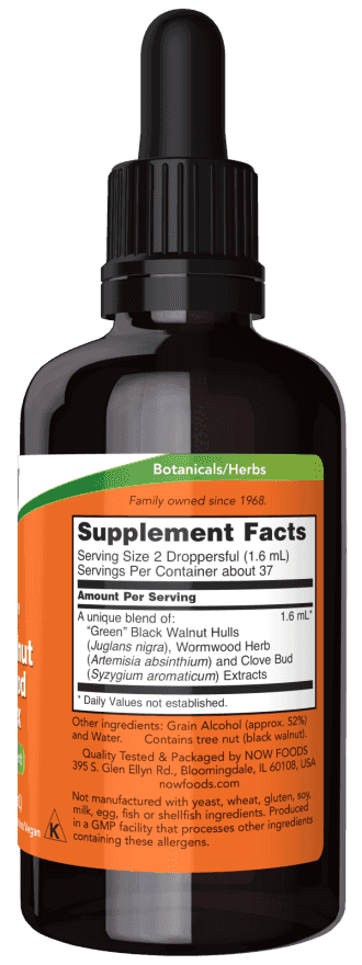 Now "Green" Black Walnut Wormwood Complex Liquid, 59 ml Now "Green" Black Walnut Wormwood Complex Liquid, 59 ml