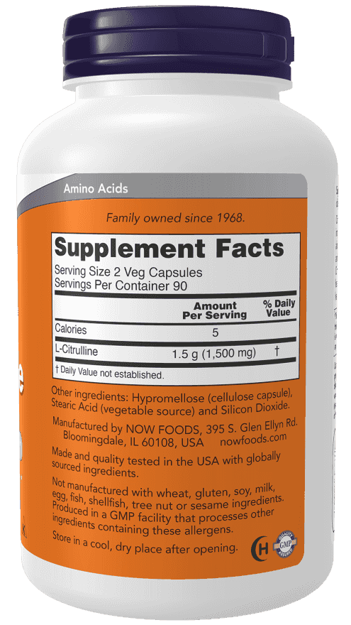 Now L-Citrulline 750 mg 90 Veg Kapslar Now L-Citrulline 750 mg 90 Veg Kapslar