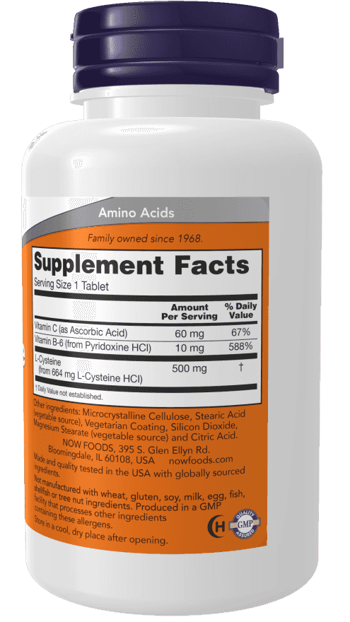 Now L-Cysteine 500 mg 100 Tabletter Now L-Cysteine 500 mg 100 Tabletter