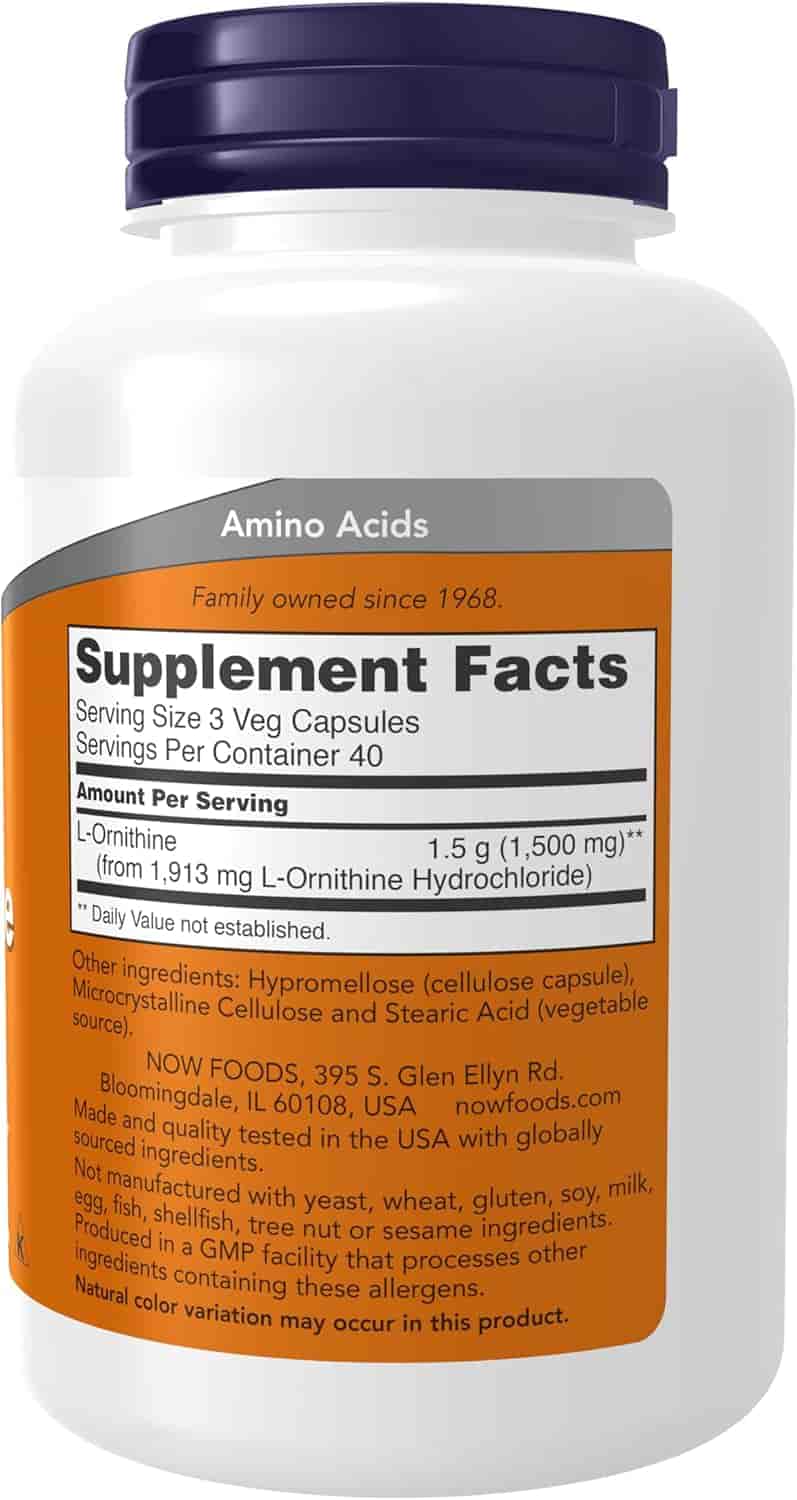Now L-Ornithine 500 mg 120 Veg Kapslar Now L-Ornithine 500 mg 120 Veg Kapslar