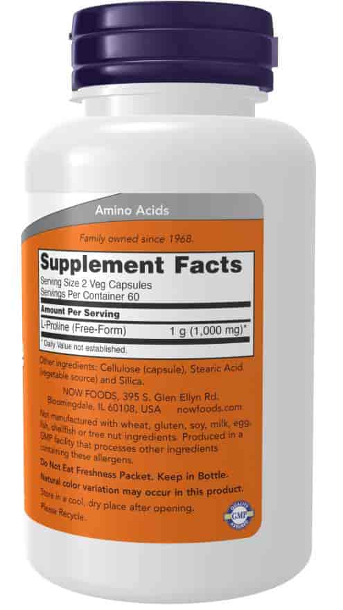Now L-Proline 500 mg 120 Veg Kapslar Now L-Proline 500 mg 120 Veg Kapslar