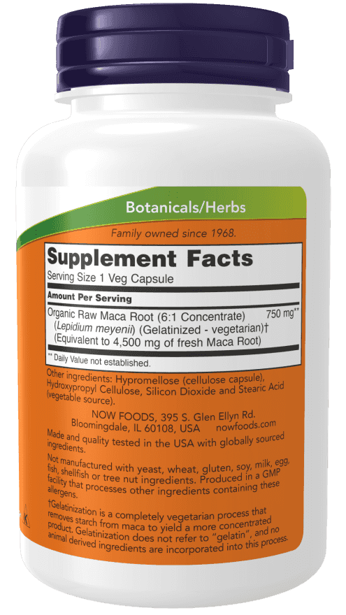Now Maca 750 mg Raw 90 Veg Kapslar Now Maca 750 mg Raw 90 Veg Kapslar
