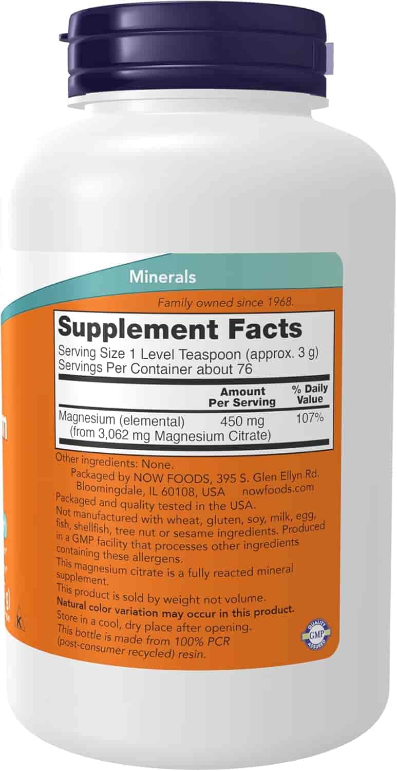 Now Magnesium Citrate 227 g Now Magnesium Citrate 227 g