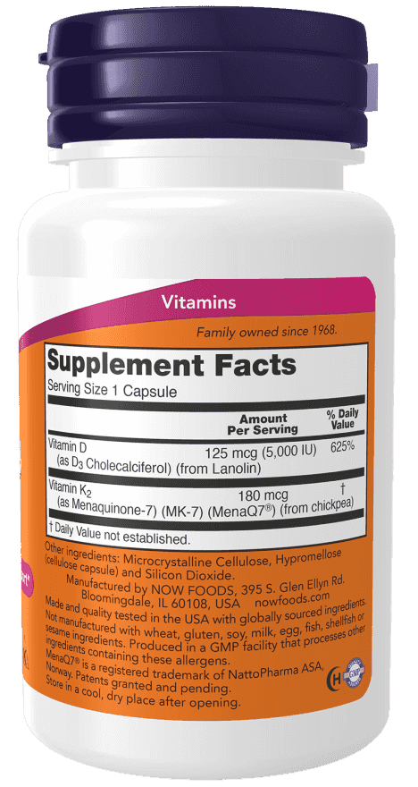 Now Mega D-3 & MK-7 5000 IU 60 Veg Kapslar Now Mega D-3 & MK-7 5000 IU 60 Veg Kapslar