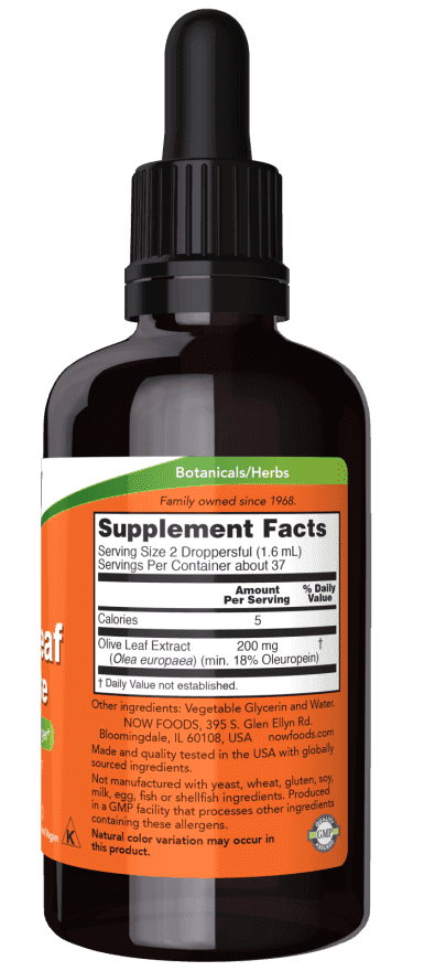 Now Olive Leaf Glycerite 18% Liquid 59 ml Now Olive Leaf Glycerite 18% Liquid 59 ml