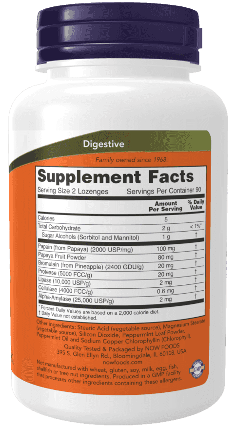Now Papaya Enzyme 180 Lozenges Now Papaya Enzyme 180 Lozenges