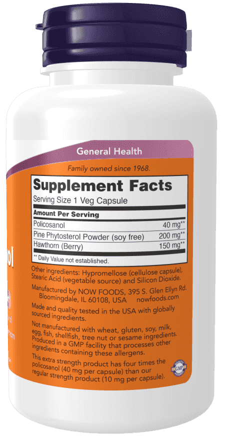 Now Policosanol Extra Strength 40 mg 90 Veg Kapslar Now Policosanol Extra Strength 40 mg 90 Veg Kapslar