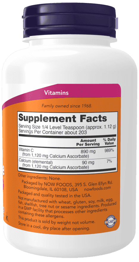 Now Pure, Buffered Calcium Ascorbate Powder 227 g Now Pure, Buffered Calcium Ascorbate Powder 227 g