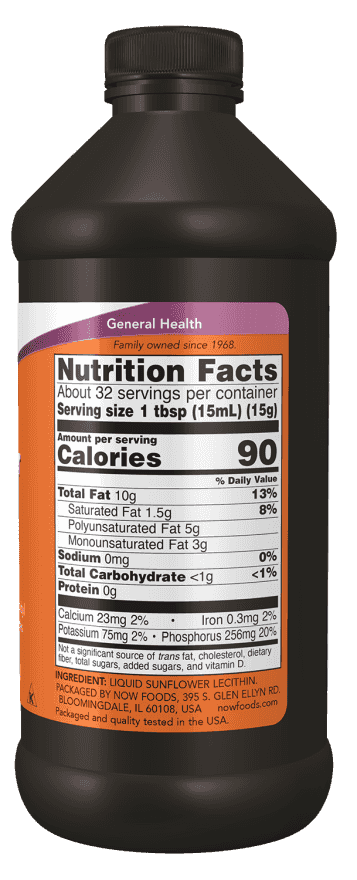 Now Sunflower Liquid Lecithin 473 ml Now Sunflower Liquid Lecithin 473 ml