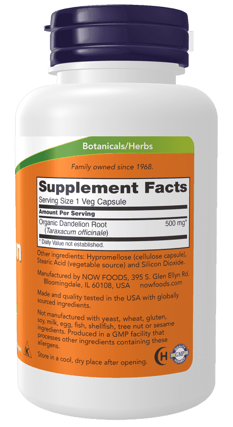 Now Dandelion Root 500 mg 100 Veg Kapslar Now Dandelion Root 500 mg 100 Veg Kapslar