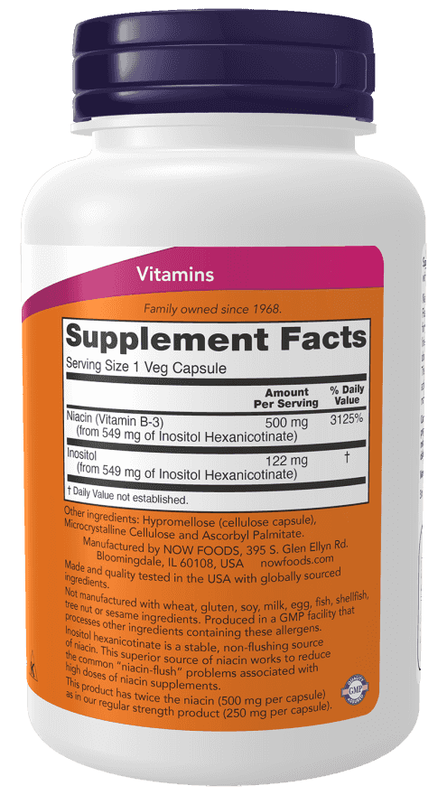 Now Double Flush-Free Niacin 500 mg 90 Veg Kapslar Now Double Flush-Free Niacin 500 mg 90 Veg Kapslar