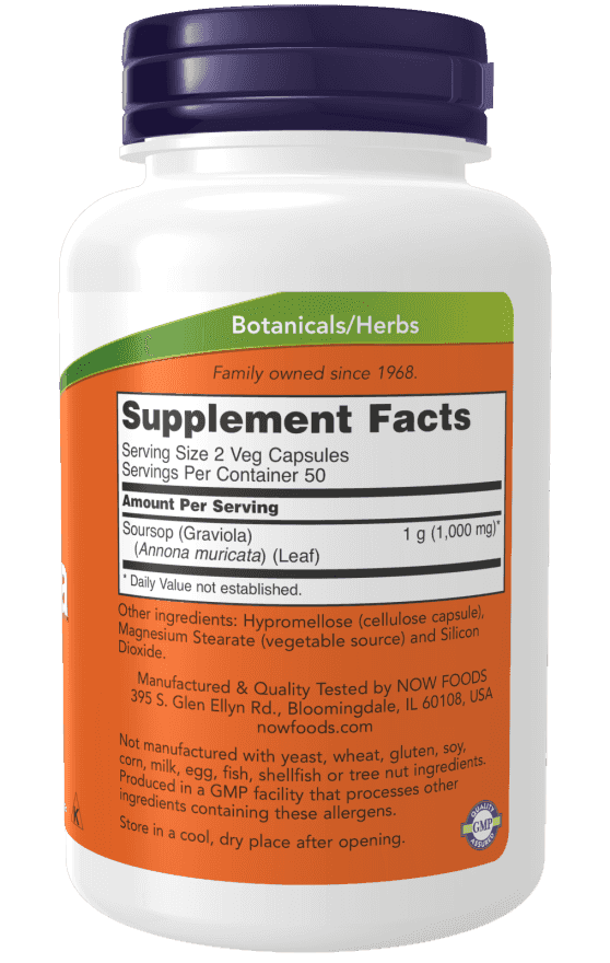 Now Graviola 500 mg 100 Veg Kapslar Now Graviola 500 mg 100 Veg Kapslar