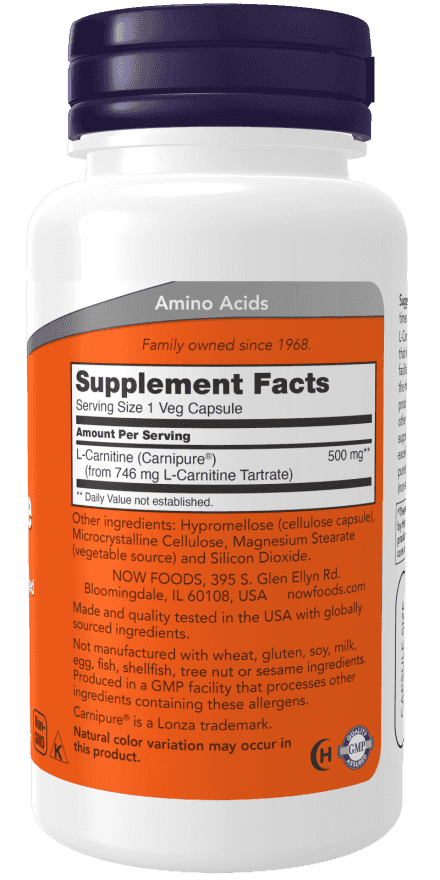 Now L-Carnitine 500 mg 60 Veg Kapslar Now L-Carnitine 500 mg 60 Veg Kapslar