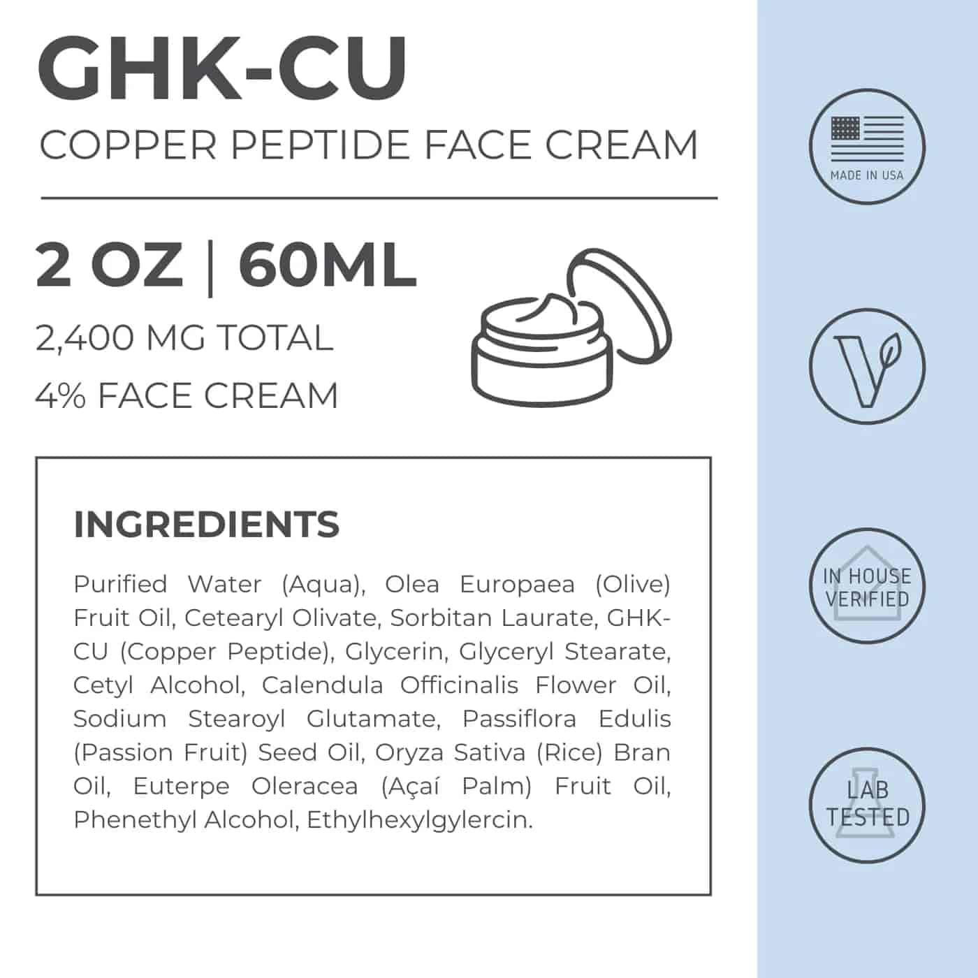 Neurogan +Health GHK-Cu Copper Peptide Face Cream 60 ml Neurogan +Health GHK-Cu Copper Peptide Face Cream 60 ml
