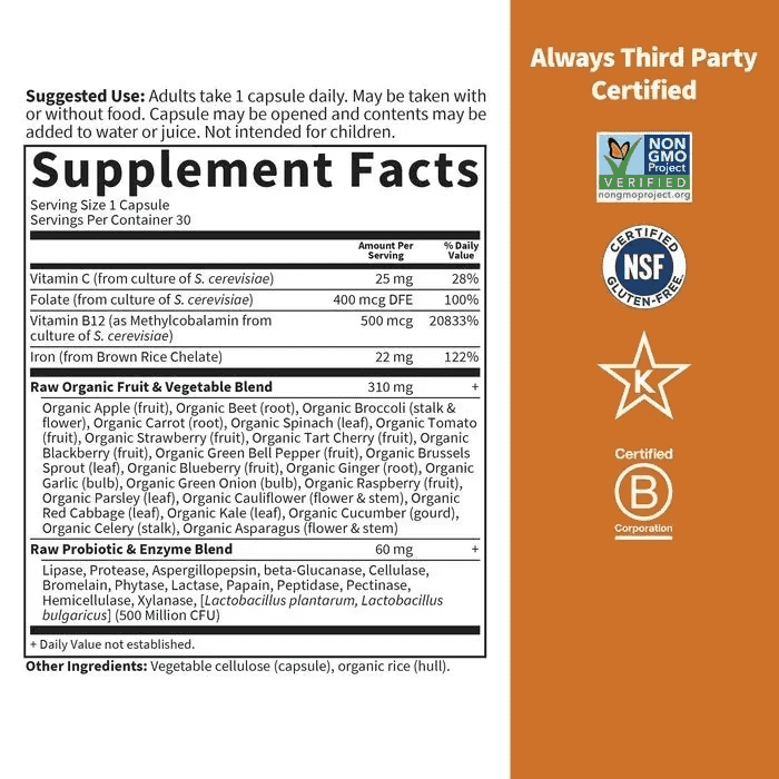 Garden of Life Vitamin Code Raw Iron, 30 Veg Kap Garden of Life Vitamin Code Raw Iron, 30 Veg Kap