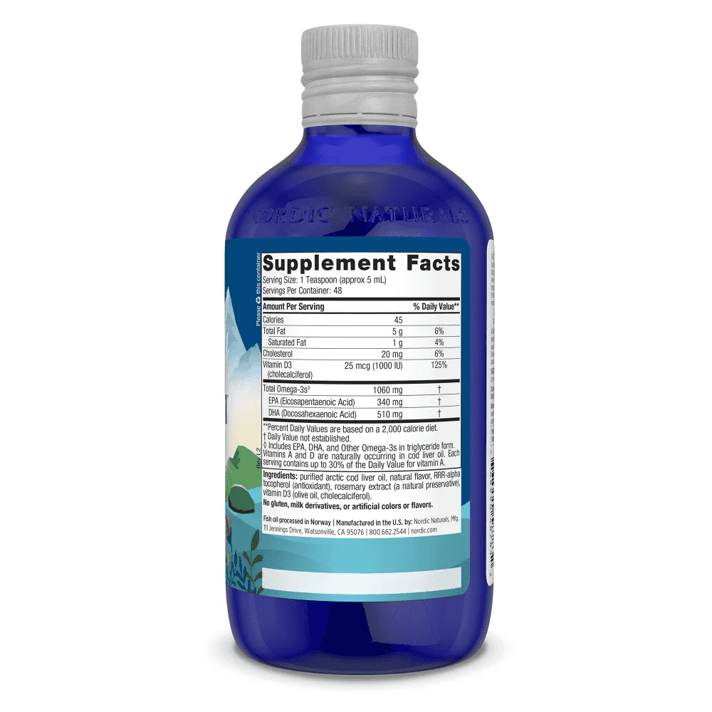 Nordic Naturals Arctic Cod Liver Oil + D3 (Citronsmak) 237ml Nordic Naturals Arctic Cod Liver Oil + D3 (Citronsmak) 237ml