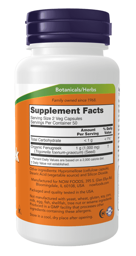 Now Fenugreek 500 mg 100 kap Now Fenugreek 500 mg 100 kap