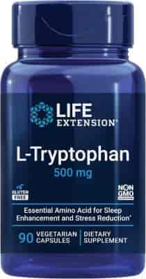 Life Extension L-Tryptophan 500 mg 90 Veg Kapslar Life Extension L-Tryptophan 500 mg 90 Veg Kapslar