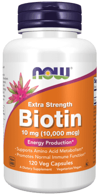 Now Biotin 10 mg (10,000 mcg) Extra Strength 120 Veg Kapslar Now Biotin 10 mg (10,000 mcg) Extra Strength 120 Veg Kapslar