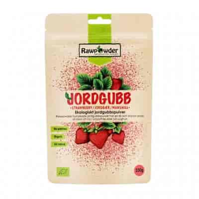 Rawpowder Jordgubbspulver Frystorkad 100g EKO Rawpowder Jordgubbspulver Frystorkad 100g EKO