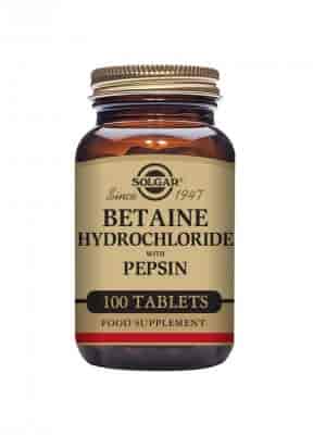 Solgar Betain HCL med Pepsin 100 Tabletter Solgar Betain HCL med Pepsin 100 Tabletter