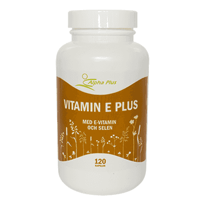 Alpha Plus Vitamin E Plus med E-vitamin & Selen 120 kap Alpha Plus Vitamin E Plus med E-vitamin & Selen 120 kap