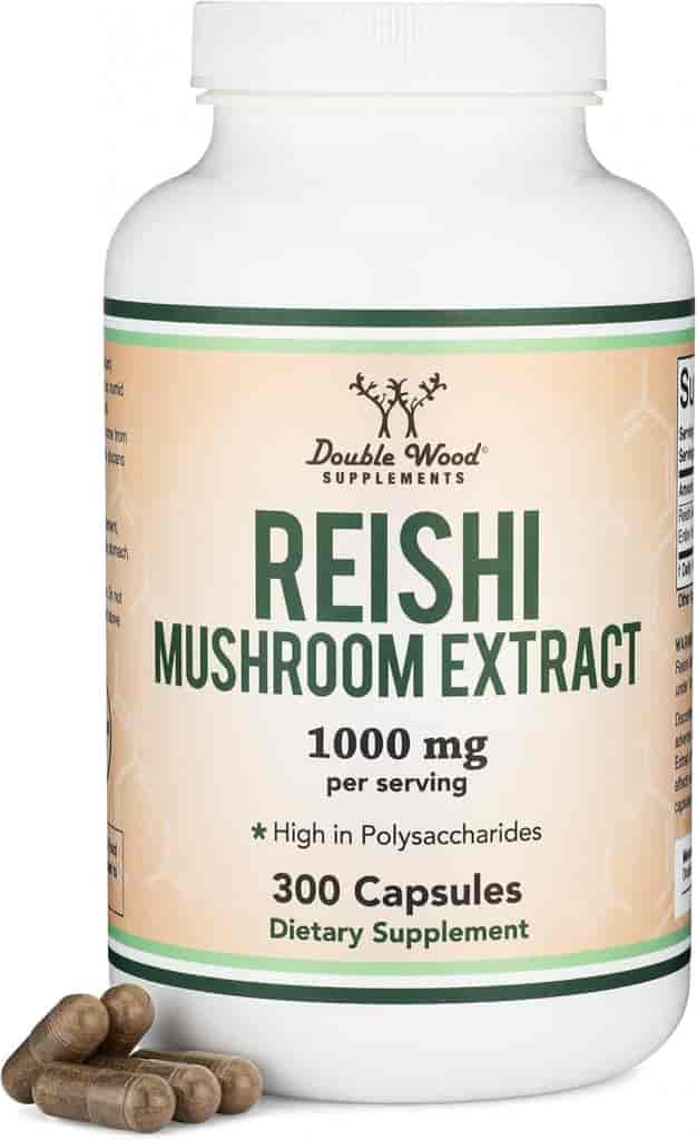 Double Wood Reishi Mushroom Extract 500mg, 300kap Double Wood Reishi Mushroom Extract 500mg, 300kap