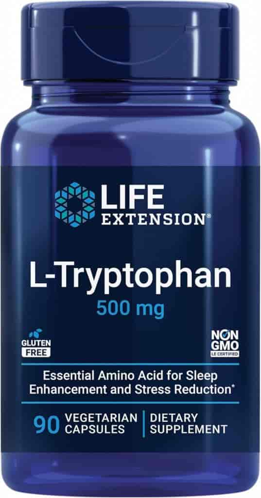 Life Extension L-Tryptophan 500 mg 90 Veg Kapslar Life Extension L-Tryptophan 500 mg 90 Veg Kapslar
