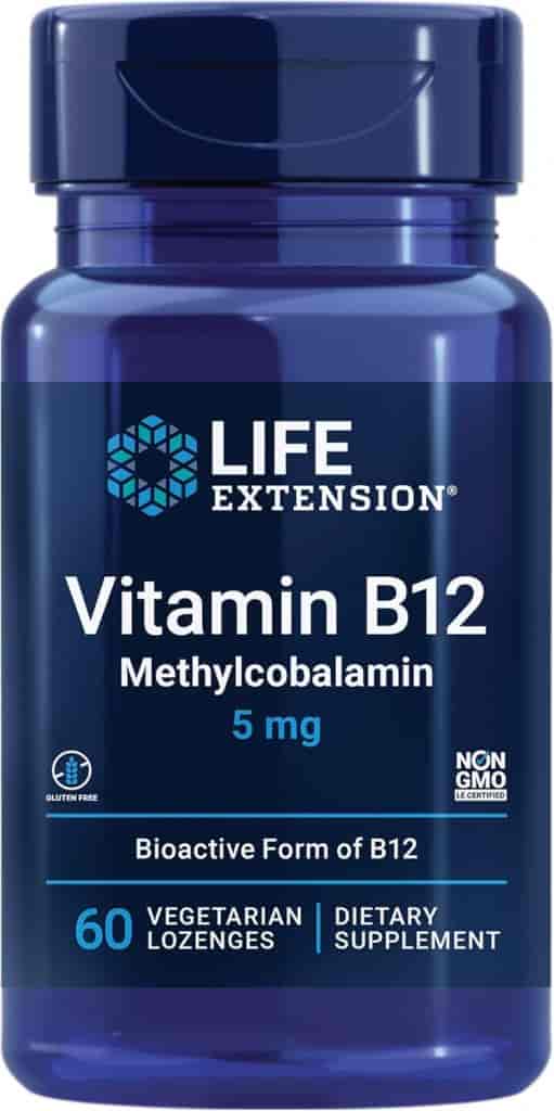 Life Extension Vitamin B12 Methylcobalamin 5 mg 60 Veg Lozenges Life Extension Vitamin B12 Methylcobalamin 5 mg 60 Veg Lozenges