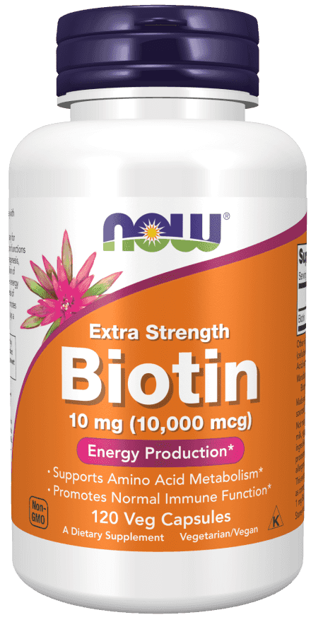 Now Biotin 10 mg (10,000 mcg) Extra Strength 120 Veg Kapslar Now Biotin 10 mg (10,000 mcg) Extra Strength 120 Veg Kapslar